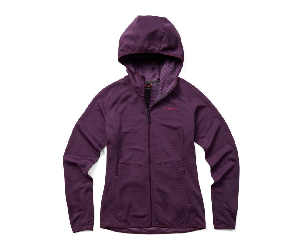 Jaqueta Senhora - Merrell Terrain Geotex Full Zip Hoodie - Roxo - BGL035196